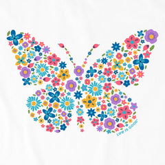 Kids Floral Butterfly Short Sleeve Crusher Tee