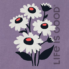 Women's Delightful Flowers Short Sleeve Crusher Boxy Tee