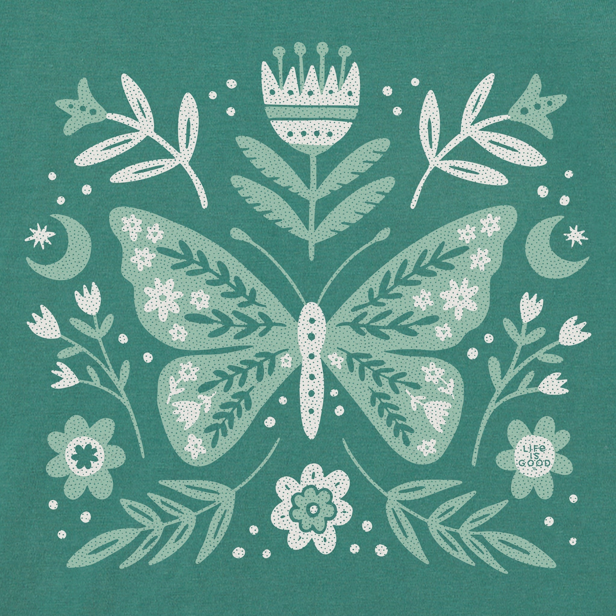 Women's Butterfly Pattern Short Sleeve Crusher Tee
