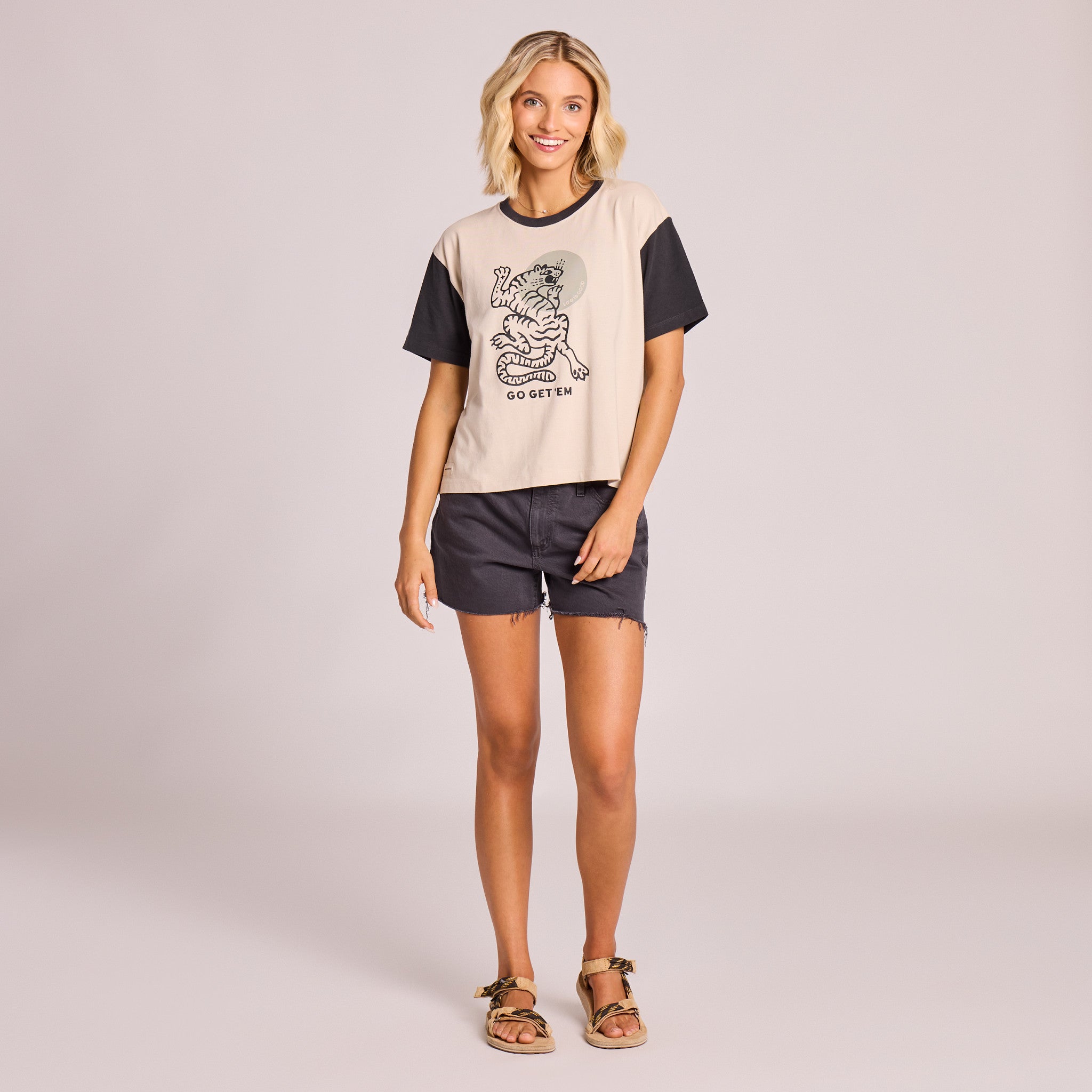 Women's Go Get Em Tiger Short Sleeve Crusher Boxy Tee