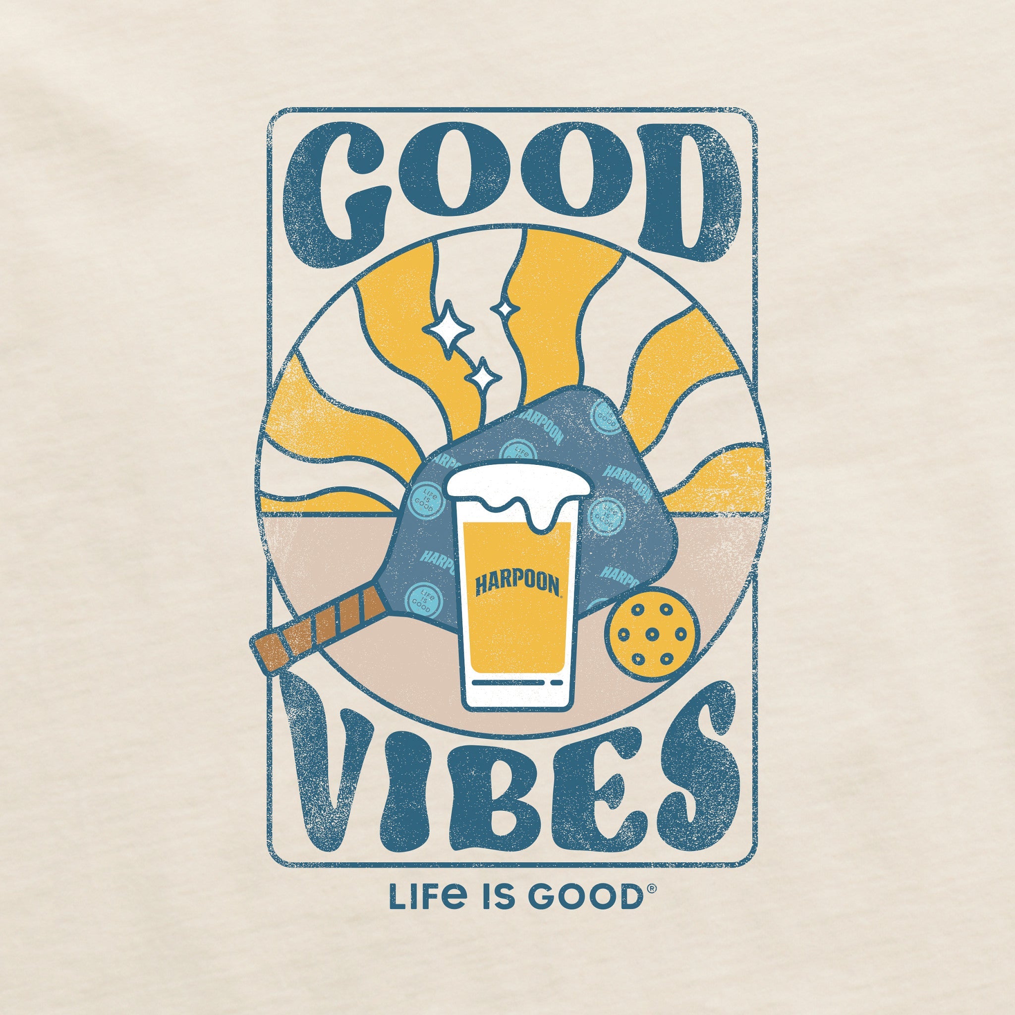 Women's Groovy Harpoon Good Vibes Crusher Boxy Hoodie