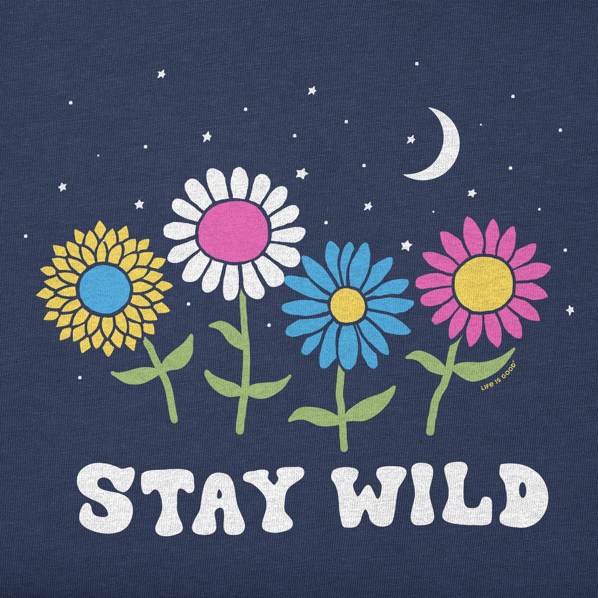 Kids Stay Wild Night Flowers Short Sleeve Crusher Tee