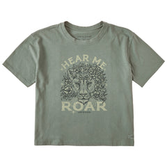 Women's Hear Me Roar Short Sleeve Crusher Boxy Tee