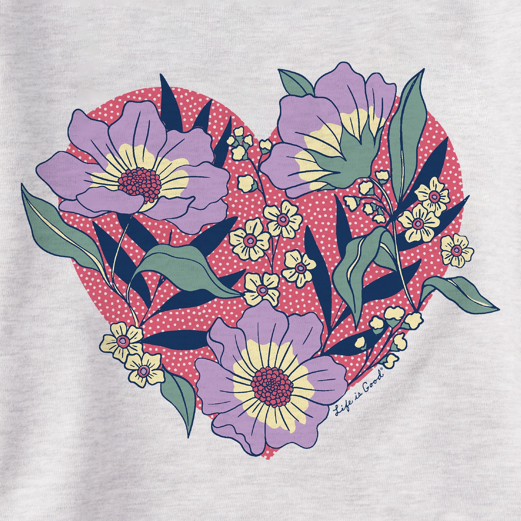Women's Flowers in Heart Simply True Fleece Crew
