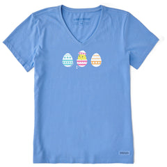 Women's Easter Egg Chick Short Sleeve Vee