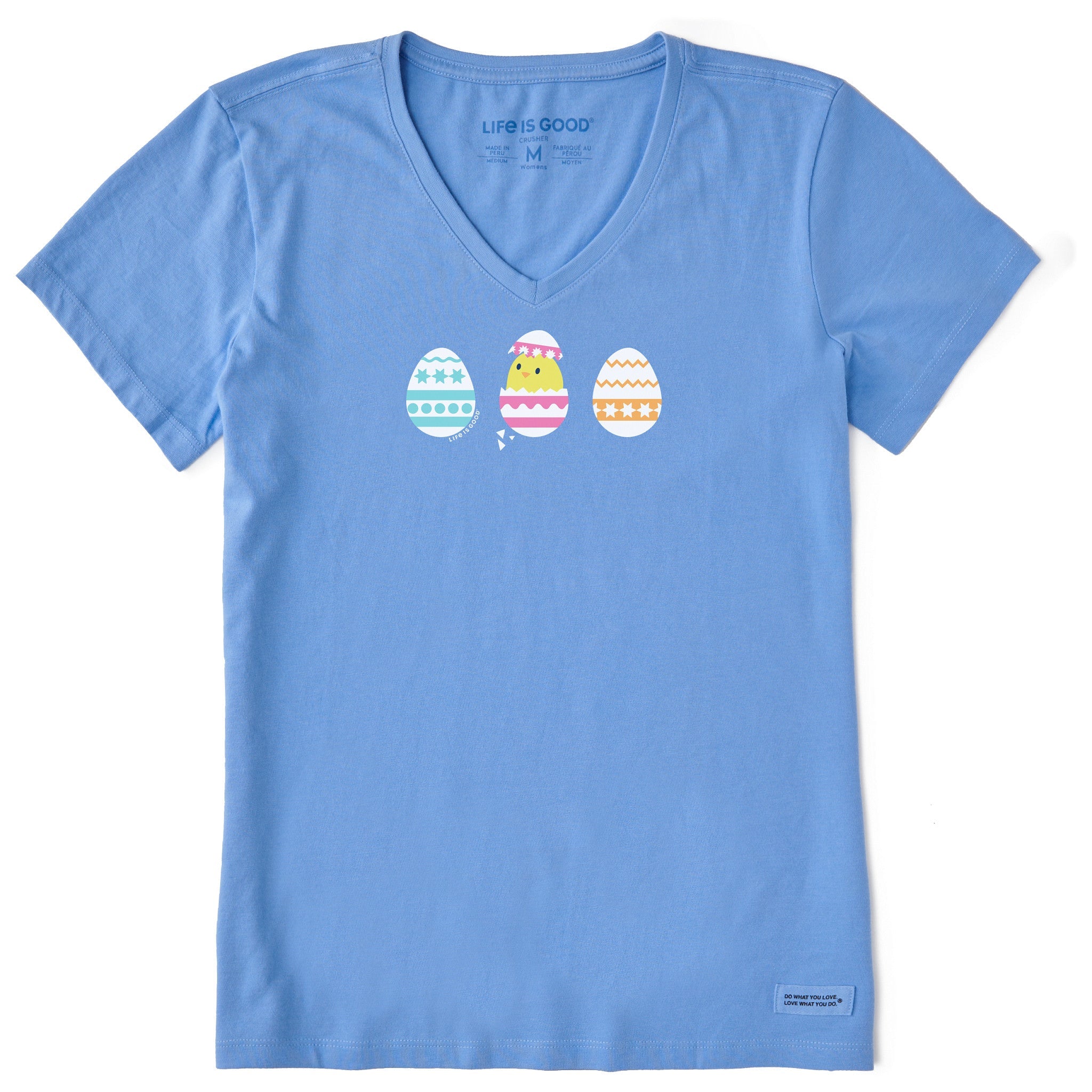 Women's Easter Egg Chick Short Sleeve Vee