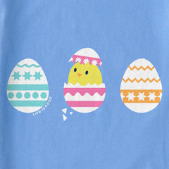 Women's Easter Egg Chick Short Sleeve Vee