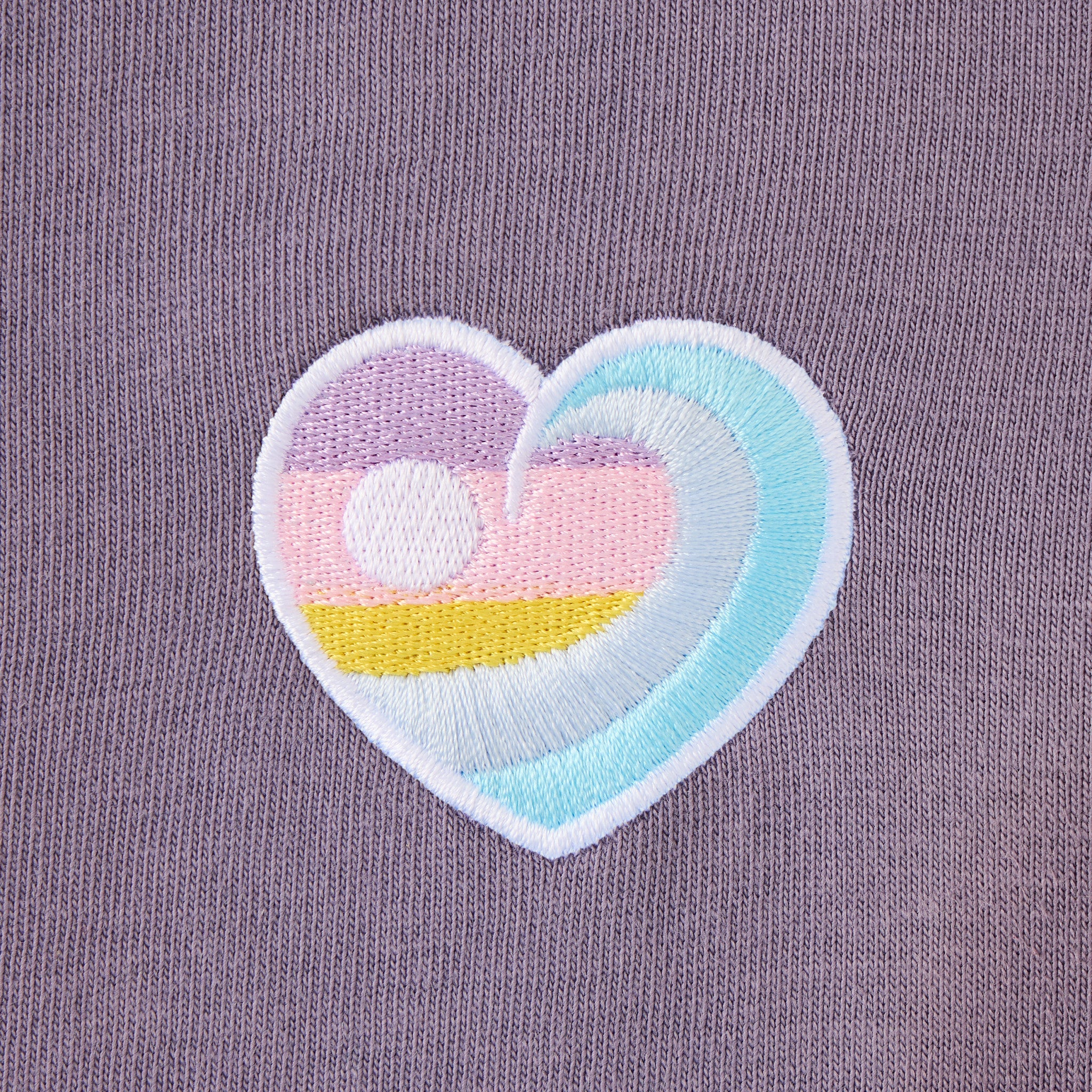 Women's Embroidered Ocean Heart Short Sleeve Crusher Boxy Tee