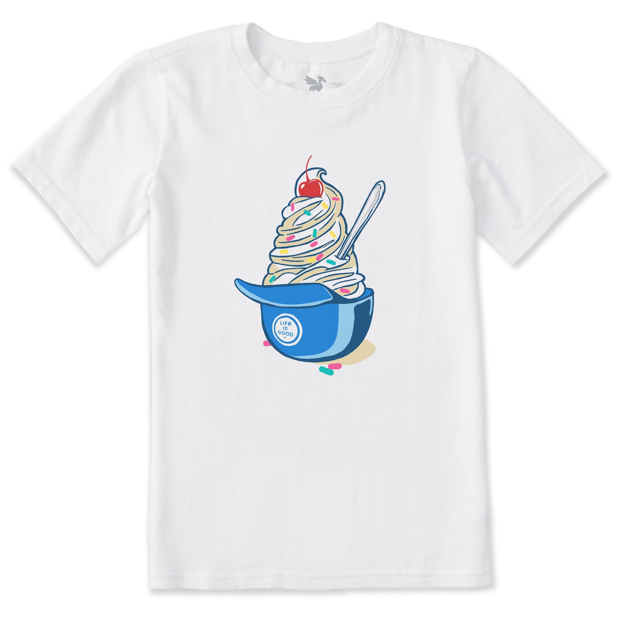 Kids Baseball Ice Cream Short Sleeve Crusher Tee