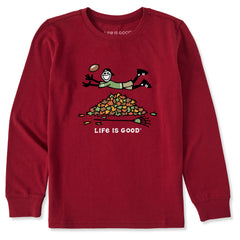 Kids Jake Rake Football Long Sleeve Crusher Tee