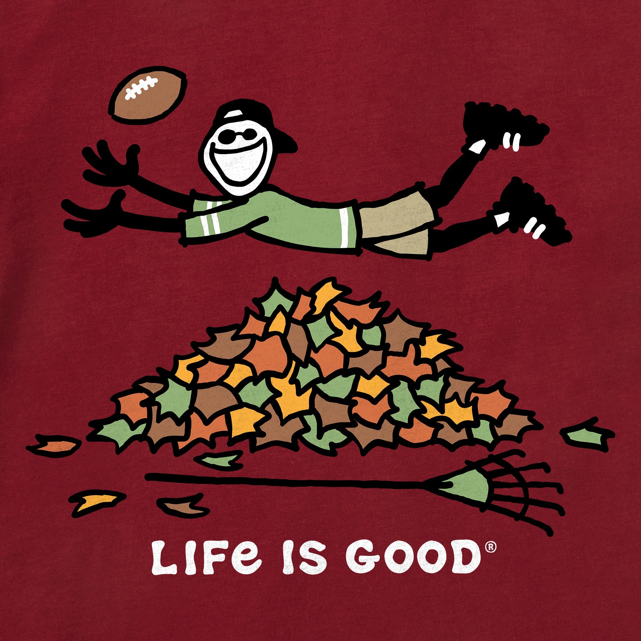Kids Jake Rake Football Long Sleeve Crusher Tee