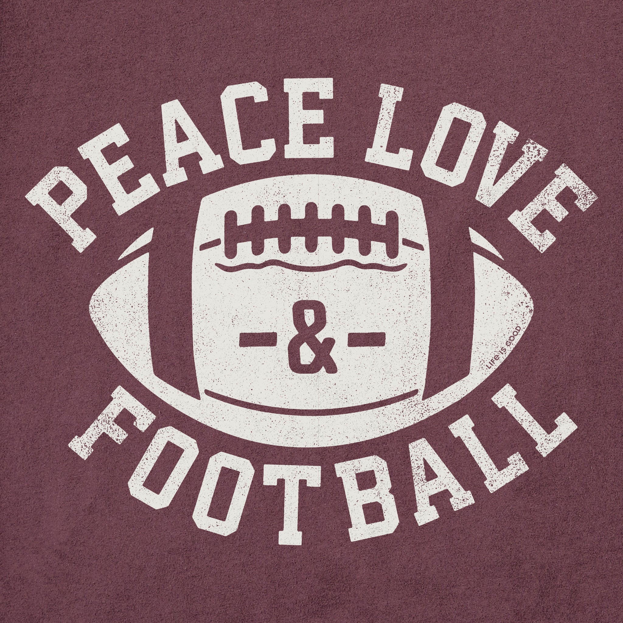 Men's Peace Love Football Short Sleeve Crusher Tee