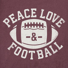 Men's Peace Love Football Long Sleeve Crusher Tee