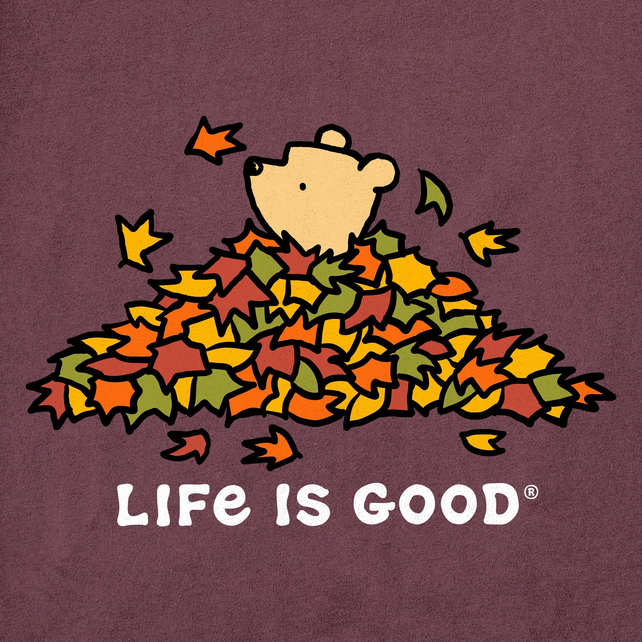 Men's Winnie Leaf Pile Long Sleeve Crusher Tee