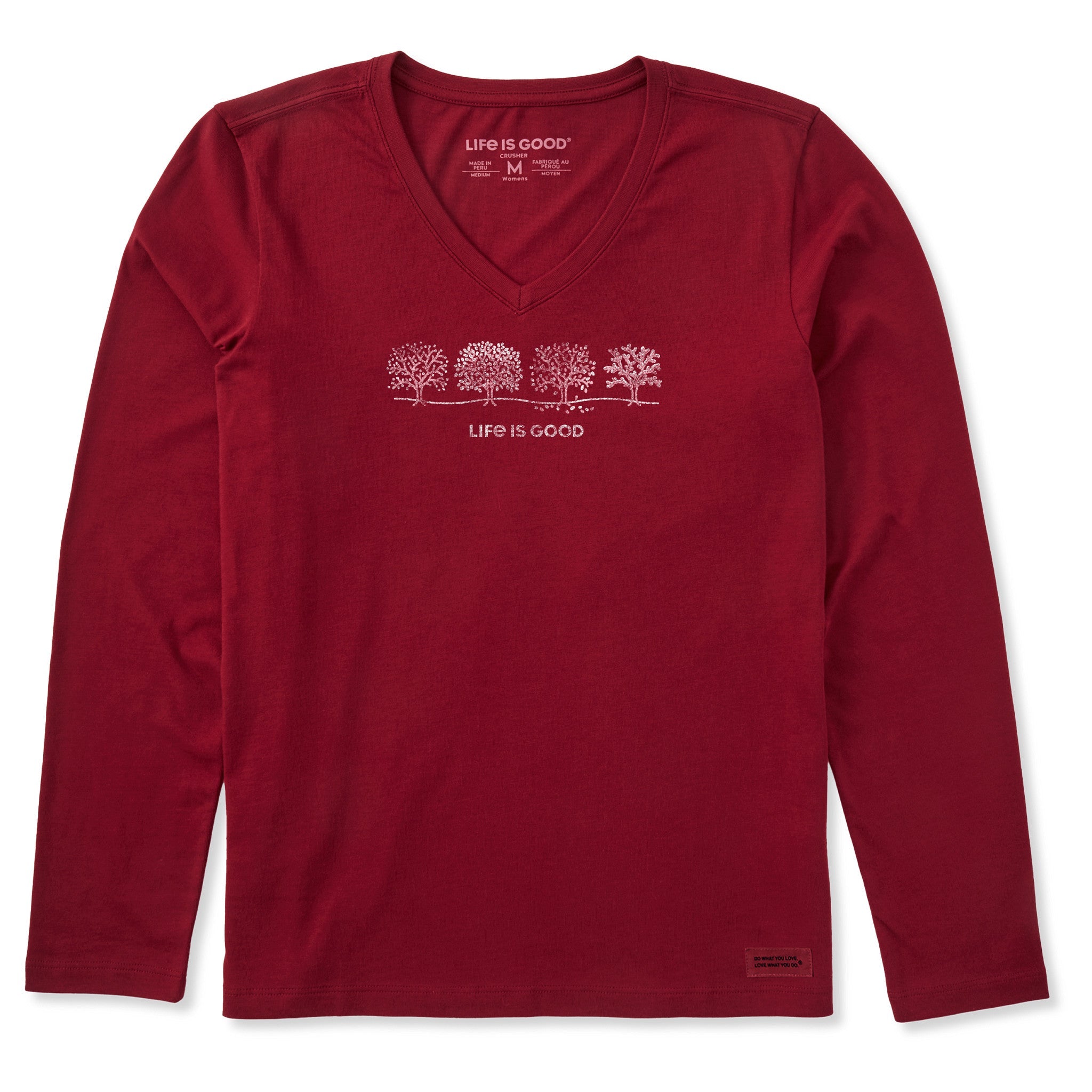 Women's Four Seasons Trees Long Sleeve Crusher Vee