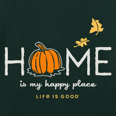 Women's Home is my Happy Place Fall Long Sleeve Crusher Vee