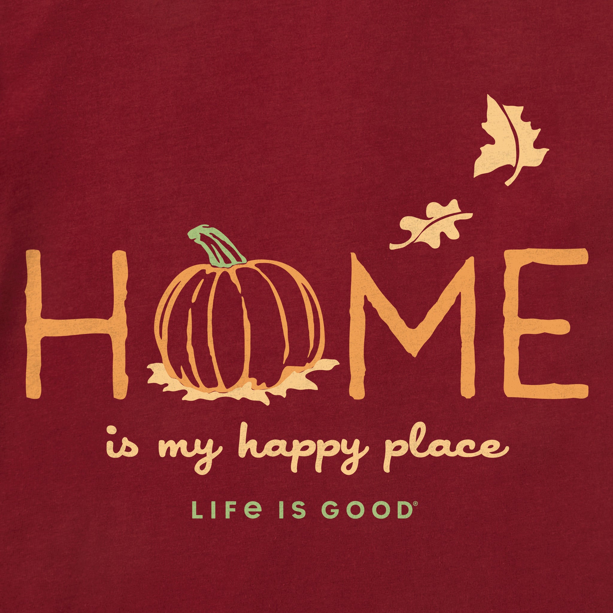 Women's Home is my Happy Place Fall Long Sleeve Crusher Vee