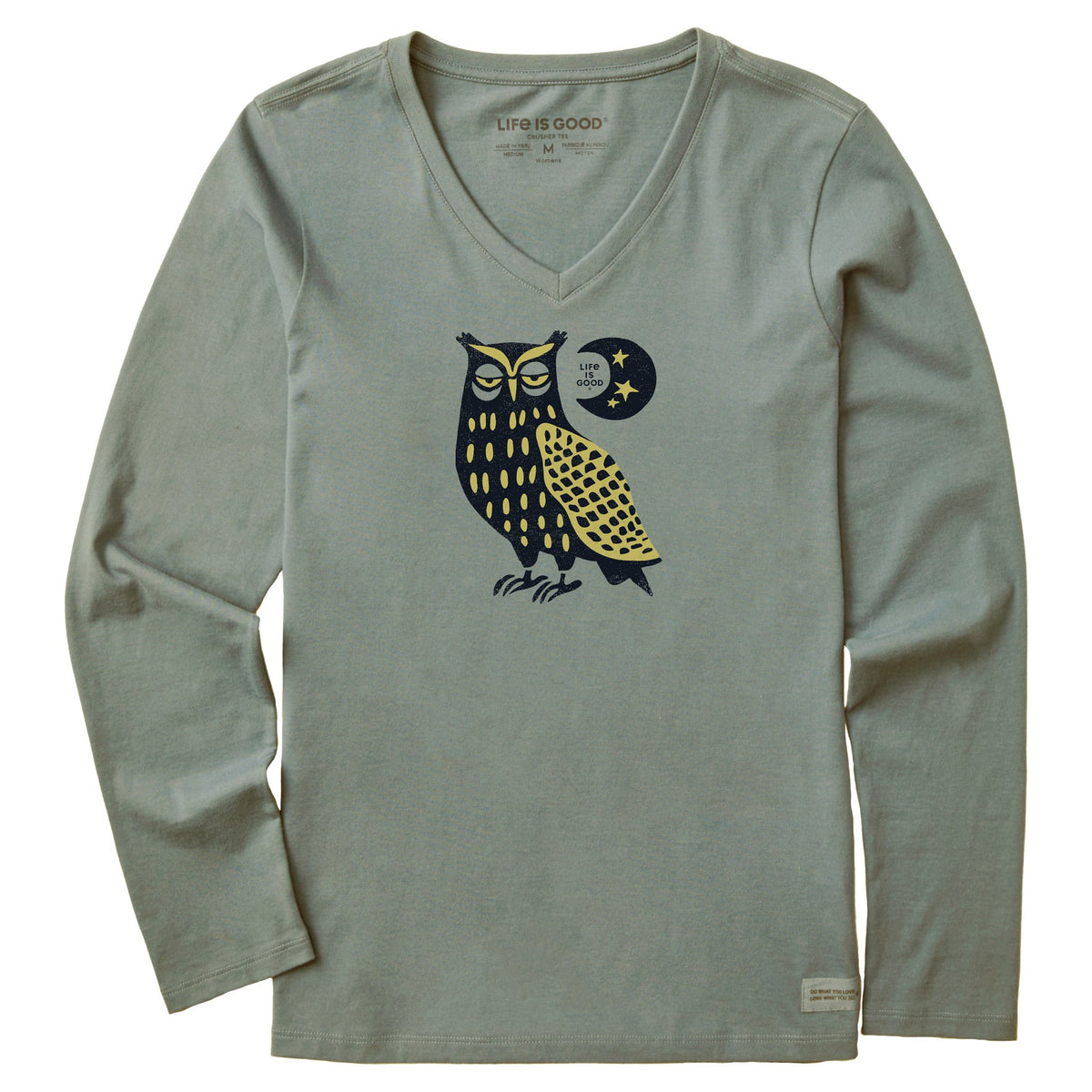 Women's Harvest Owl Long Sleeve Crusher Vee
