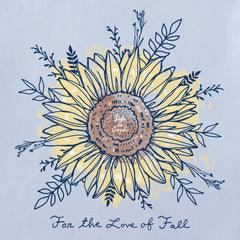 Women's For the Love of Fall Sunflower Long Sleeve Crusher Tee