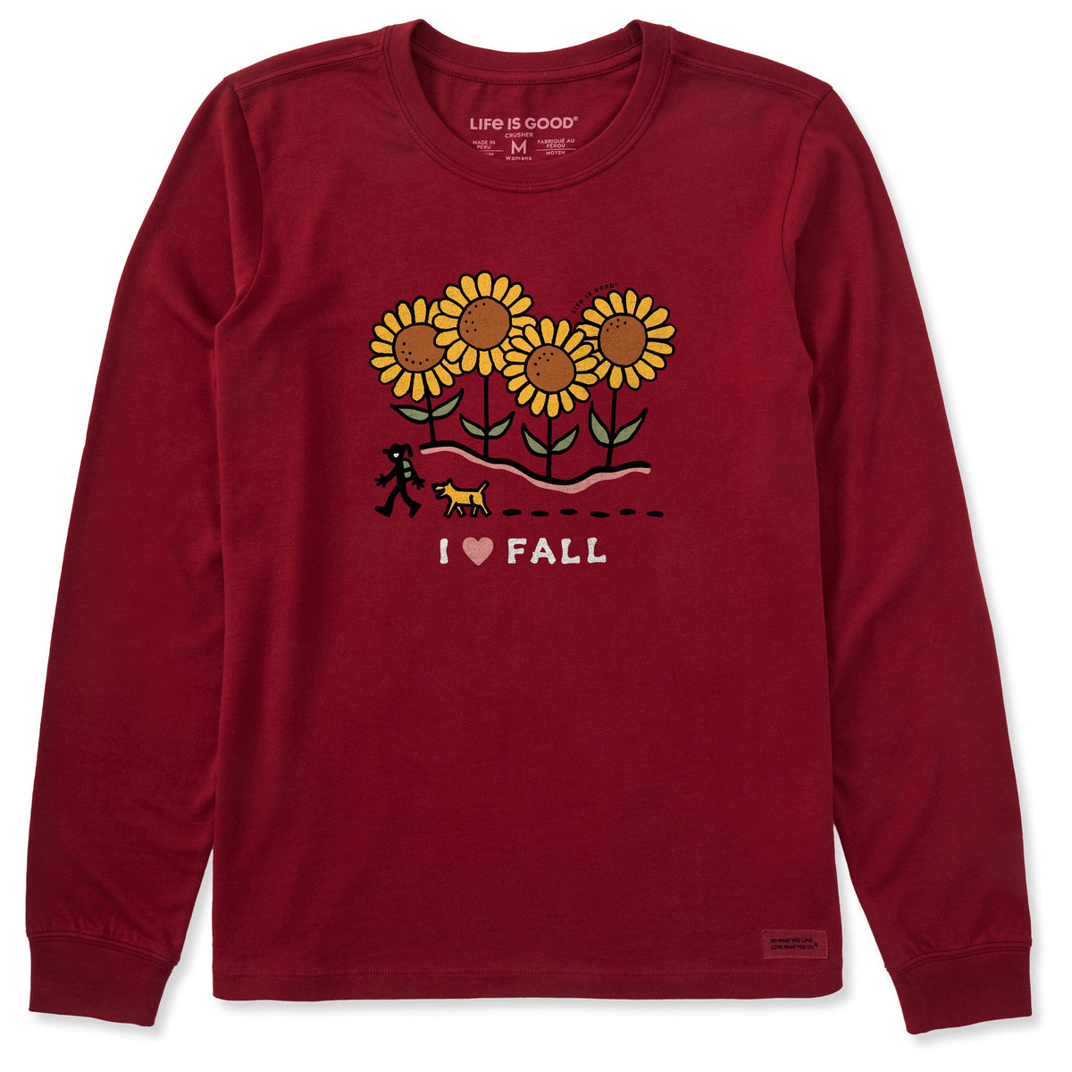 Women's I Love Fall Sunflower Hike Long Sleeve Crusher Tee