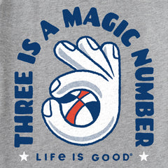 Kids Three is a Magic Number Short Sleeve Crusher Tee