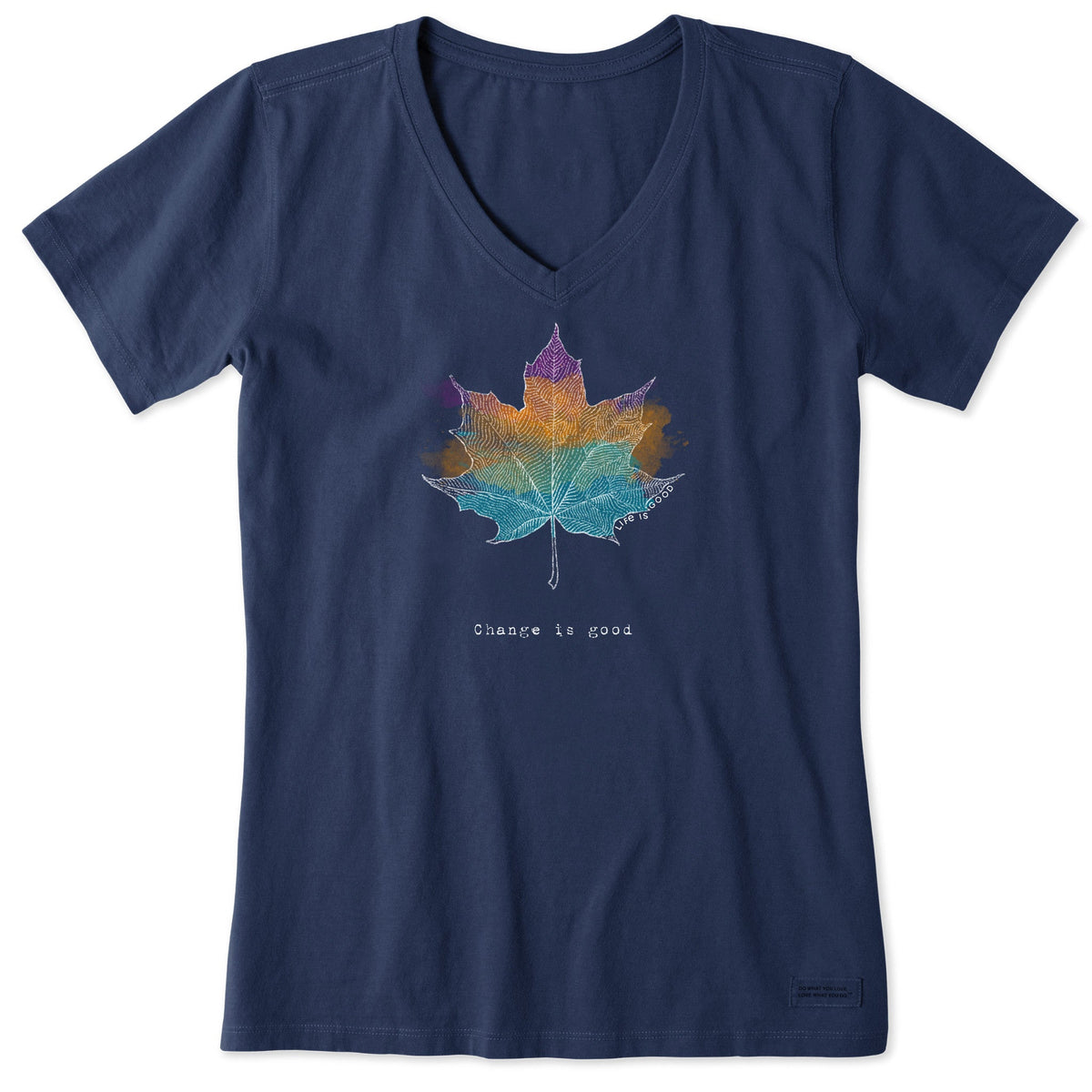 Women's Change Leaf Engraved Short Sleeve Crusher Vee