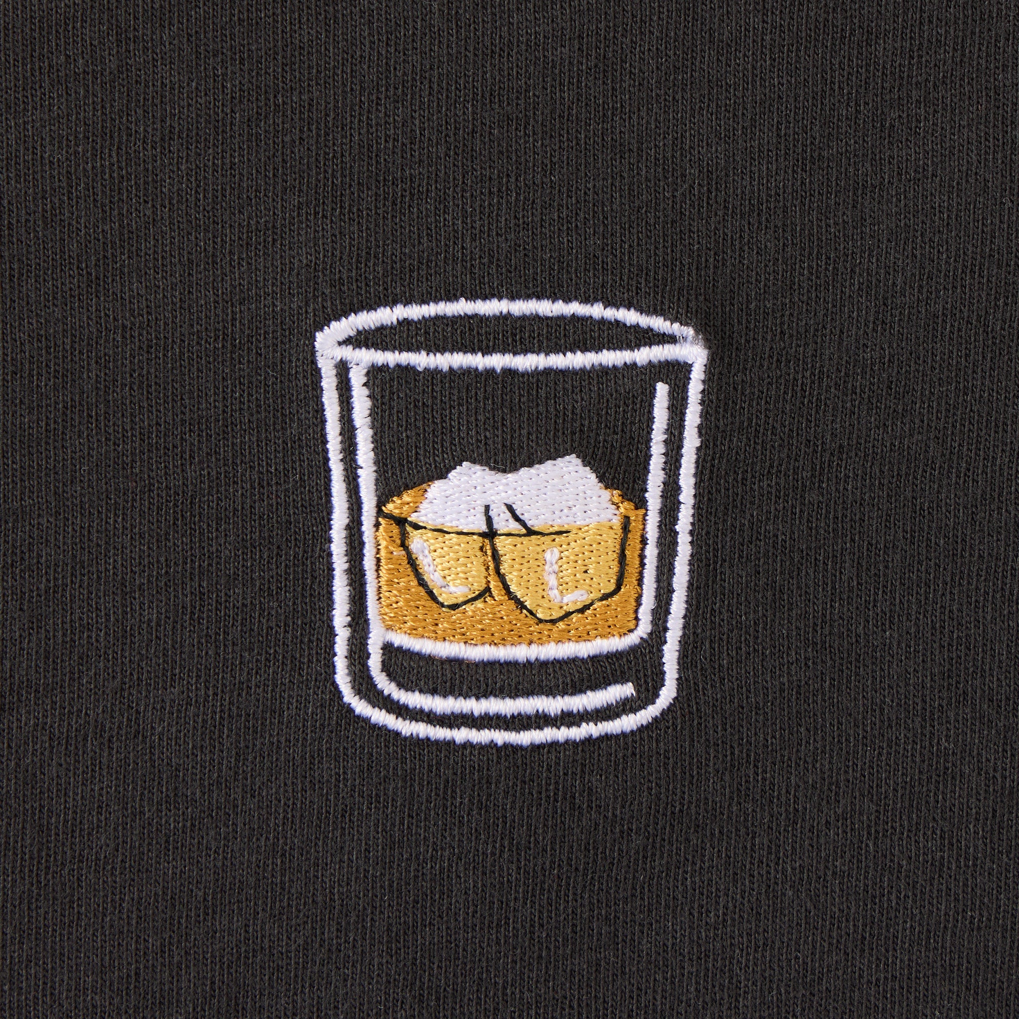 Men's Embroidered Whiskey Glass Long Sleeve Crusher Tee