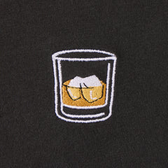 Men's Embroidered Whiskey Glass Long Sleeve Crusher Tee