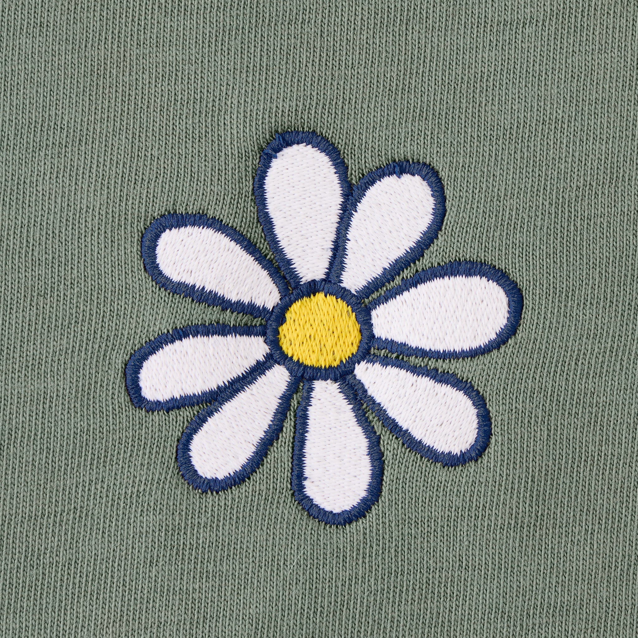 Women's Embroidered Daisy Short Sleeve Crusher Boxy Tee