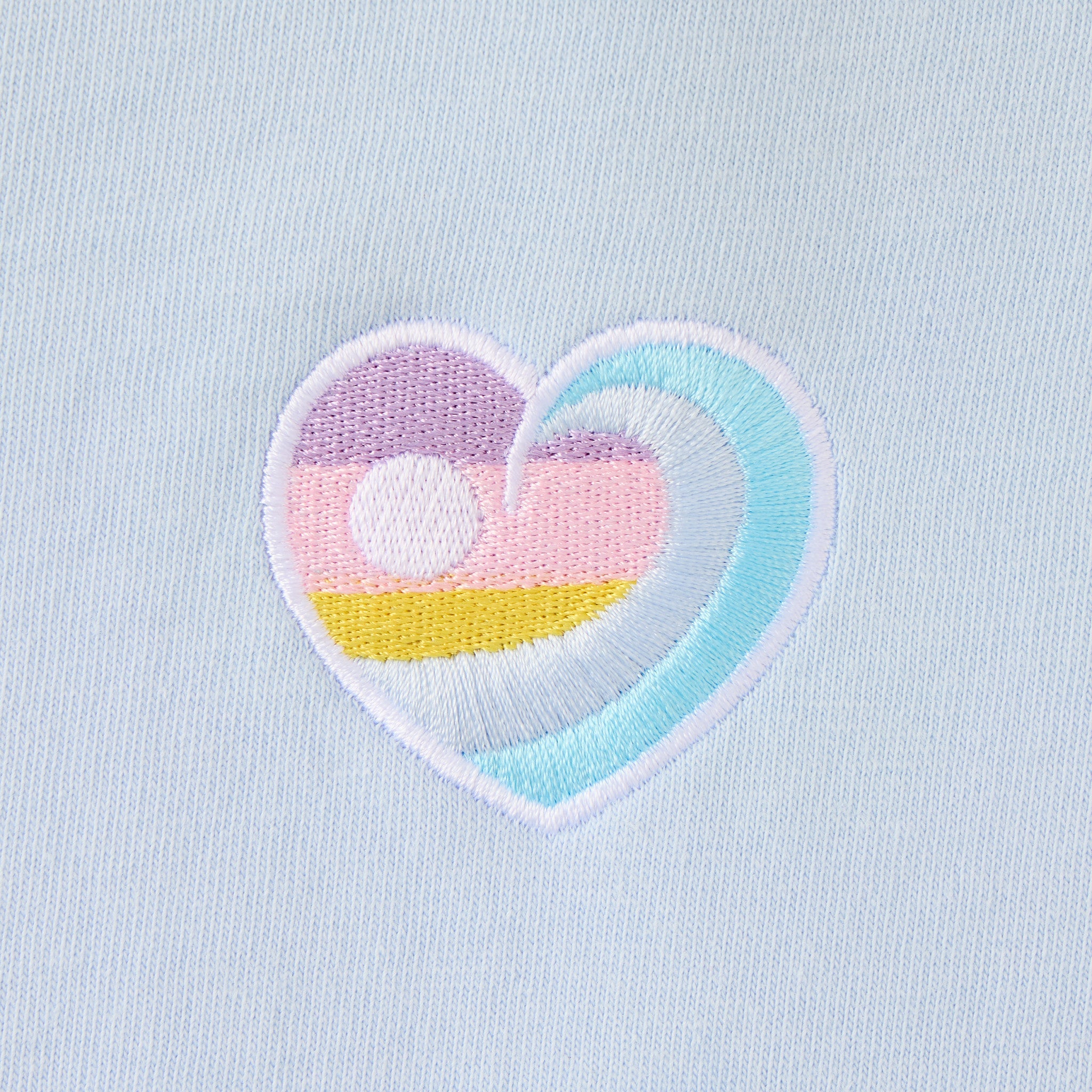 Women's Embroidered Ocean Heart Short Sleeve Crusher Boxy Tee