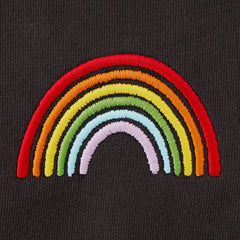 Women's Embroidered Rainbow Short Sleeve Crusher Boxy Tee