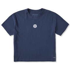 Women's Embroidered Sand Dollar Short Sleeve Crusher Boxy Tee