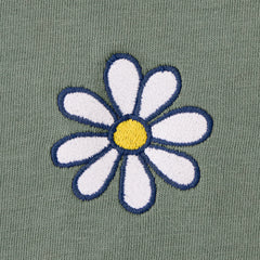 Women's Embroidered Daisy Long Sleeve Crusher Tee