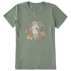 Women's Keys To Happiness Owl Short Sleeve Crusher Tee
