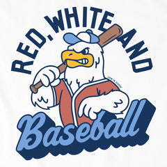 Kids Red White and Baseball Eagle Short Sleeve Crusher Tee