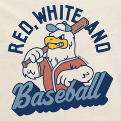 Men's Red White and Baseball Eagle Short Sleeve Crusher Tee