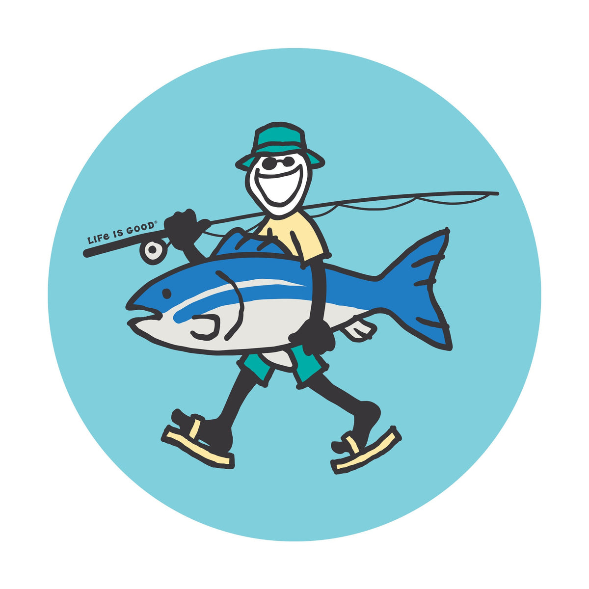 Jake Big Fish 4" Circle Sticker
