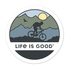 Biking Sunset 4" Circle Sticker
