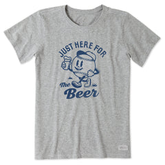 Women's Just Here for the Beer Baseball Short Sleeve Tee