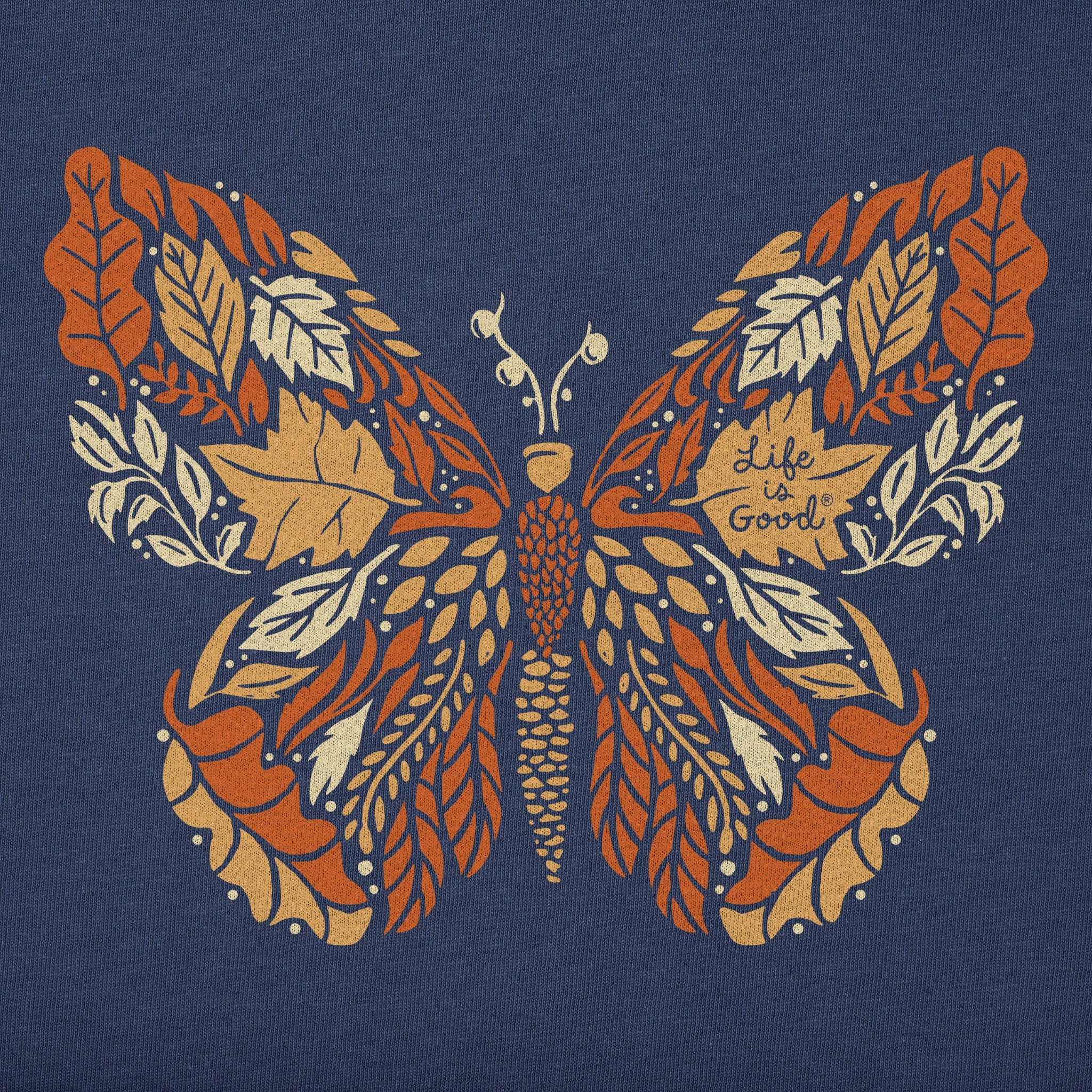 Women's Autumn Butterfly Short Sleeve Crusher Vee