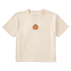 Women's Happy Pumpkin Short Sleeve Crusher Boxy Tee