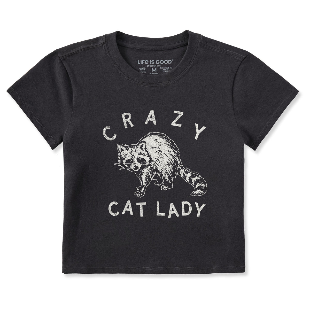Women's Crazy Cat Lady Raccoon Crusher-LITE Shrunken Tee
