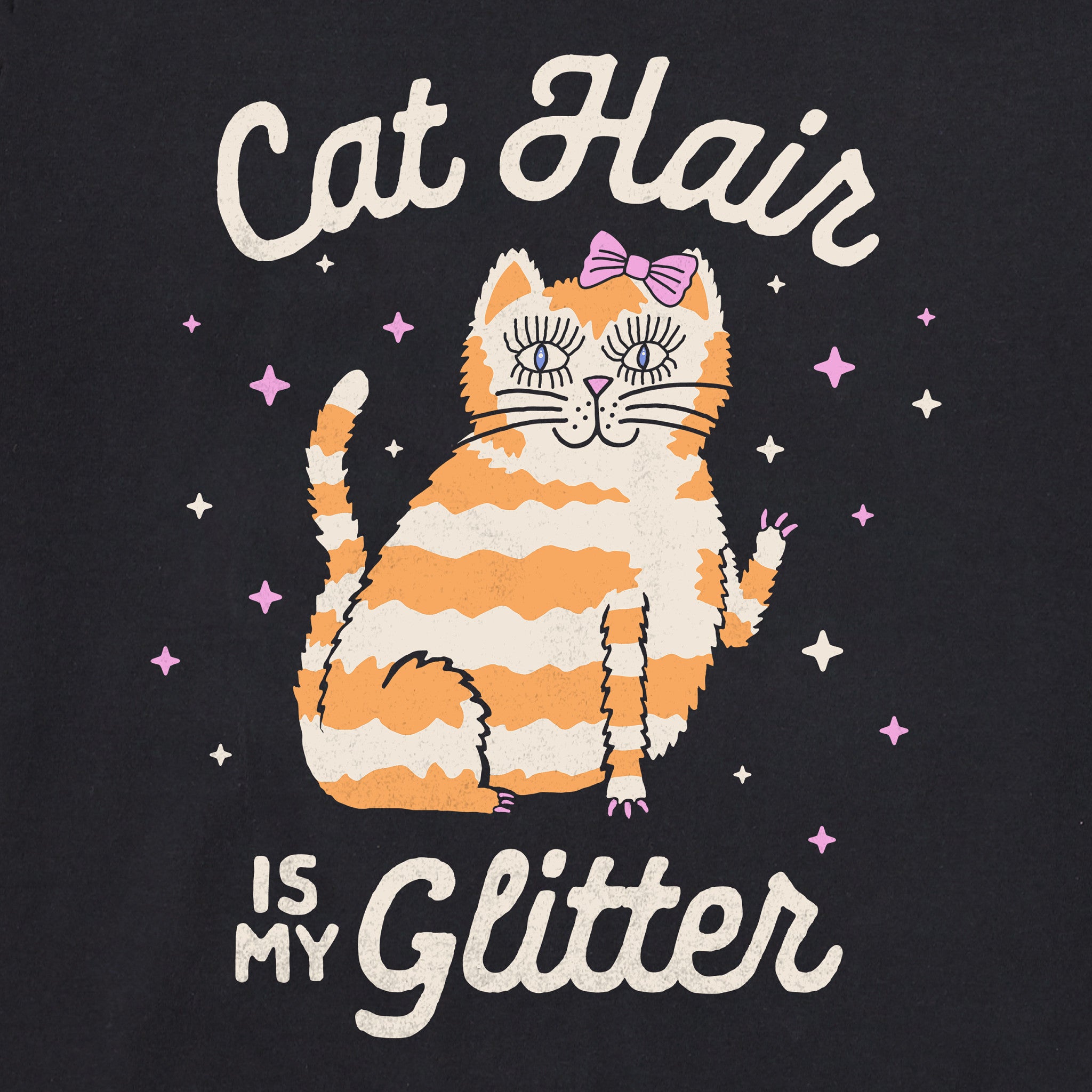 Women's Cat Hair is My Glitter Short Sleeve Crusher Boxy Tee