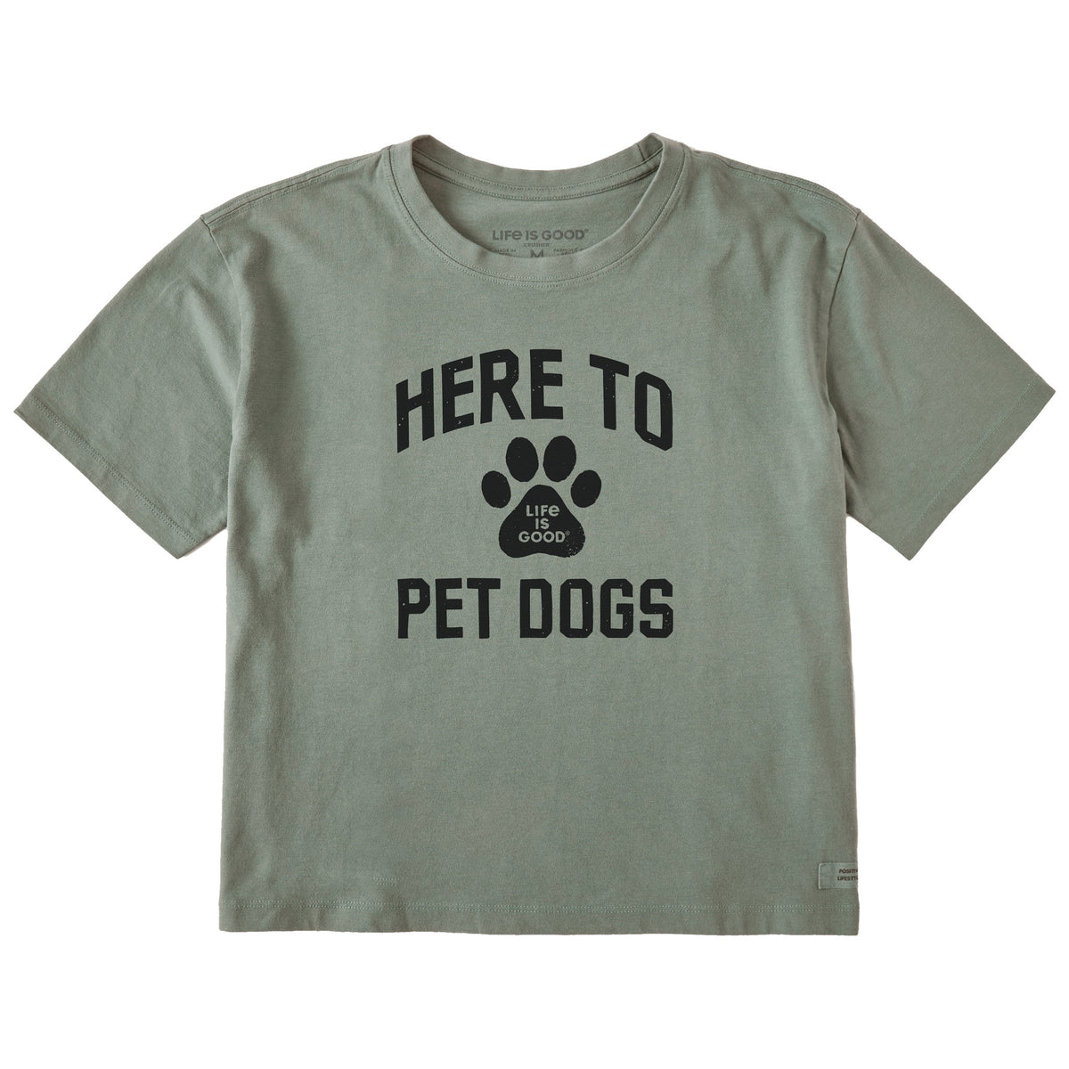 Women's Here to Pet Dogs Short Sleeve Crusher Boxy Tee