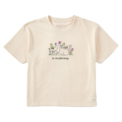 Women's It's the Little Things Butterfly Dog Short Sleeve Crusher Boxy Tee