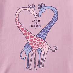 Toddler Giraffe Heart Short Sleeve Crusher Tee