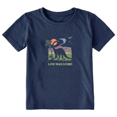Toddler Dinosaur Life was Good Short Sleeve Crusher Tee