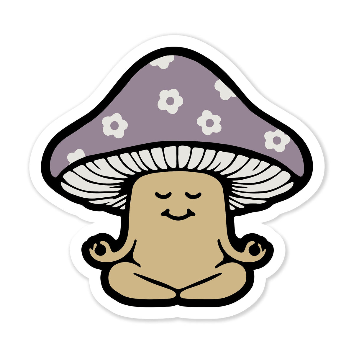 Peaceful Mushroom Small Die Cut Sticker