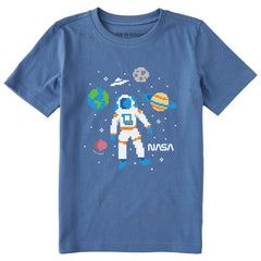 Kids NASA 8 Bit Astronaut Short Sleeve Crusher Tee