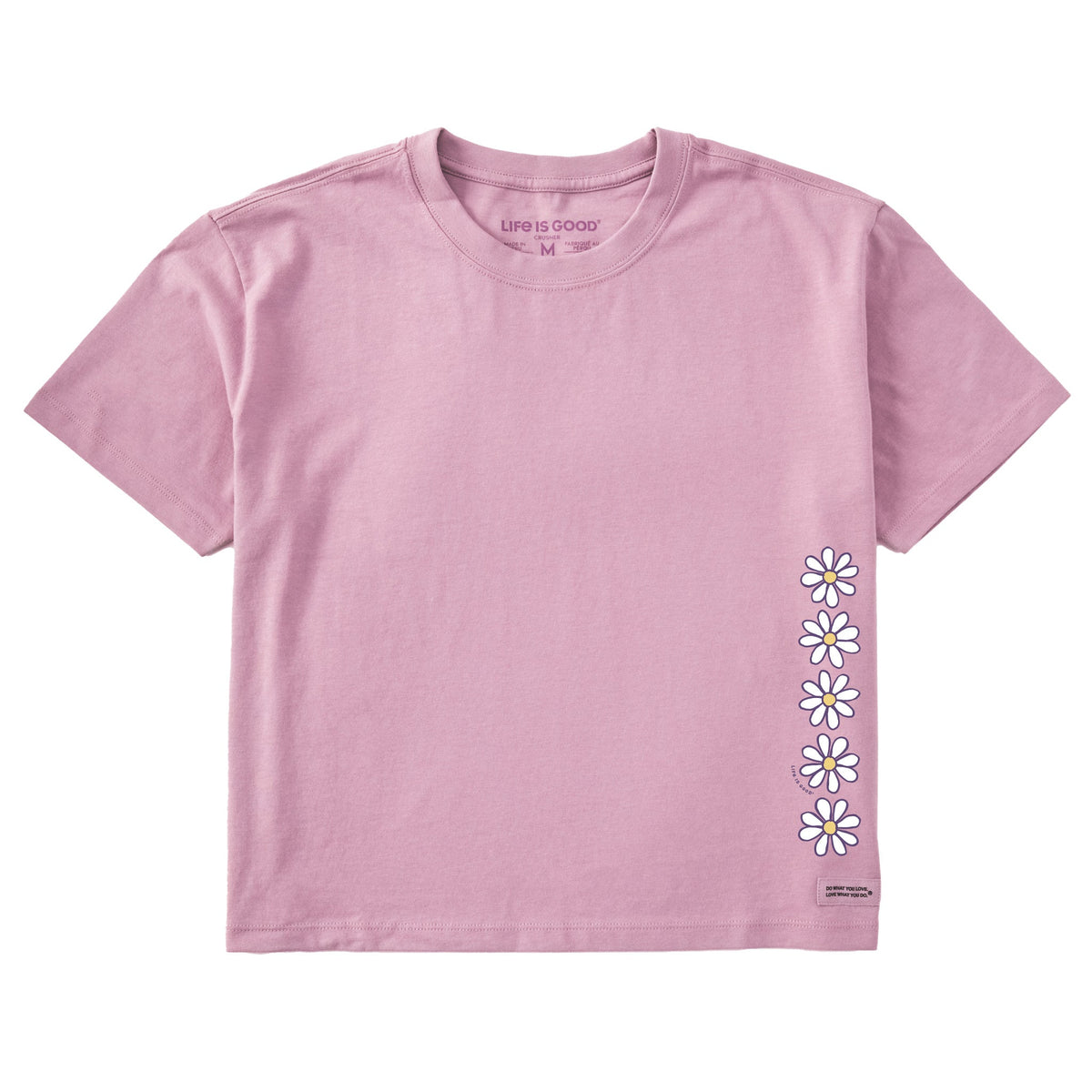 Women's Daisy Vertical Chain Short Sleeve Crusher Boxy Tee